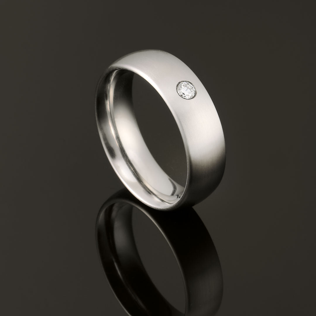 ABHURIT Titan Ring 6mm mit Brillant