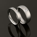 Abhurit Titan Paar Ringe mit 1 Brillant Ring
